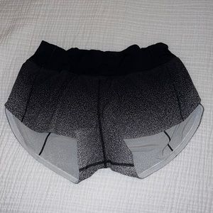 size 6 black and white lululemon shorts